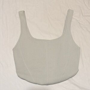 Babaton Sculpt Knit Ribbed Tank in Light Beige